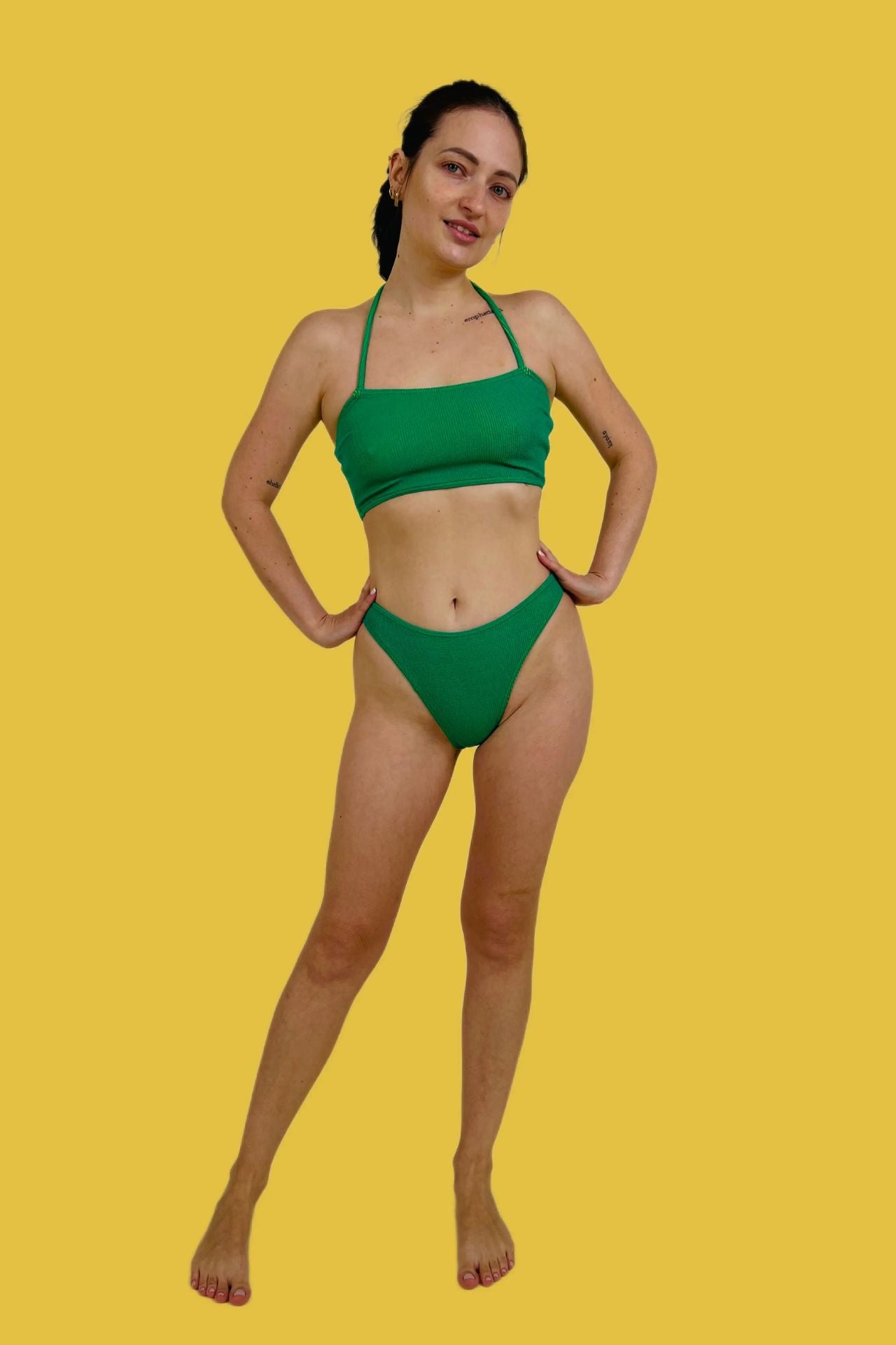 ABRIL Two-Piece Swimsuit – Emerald Green (One Size Fits XS–L)