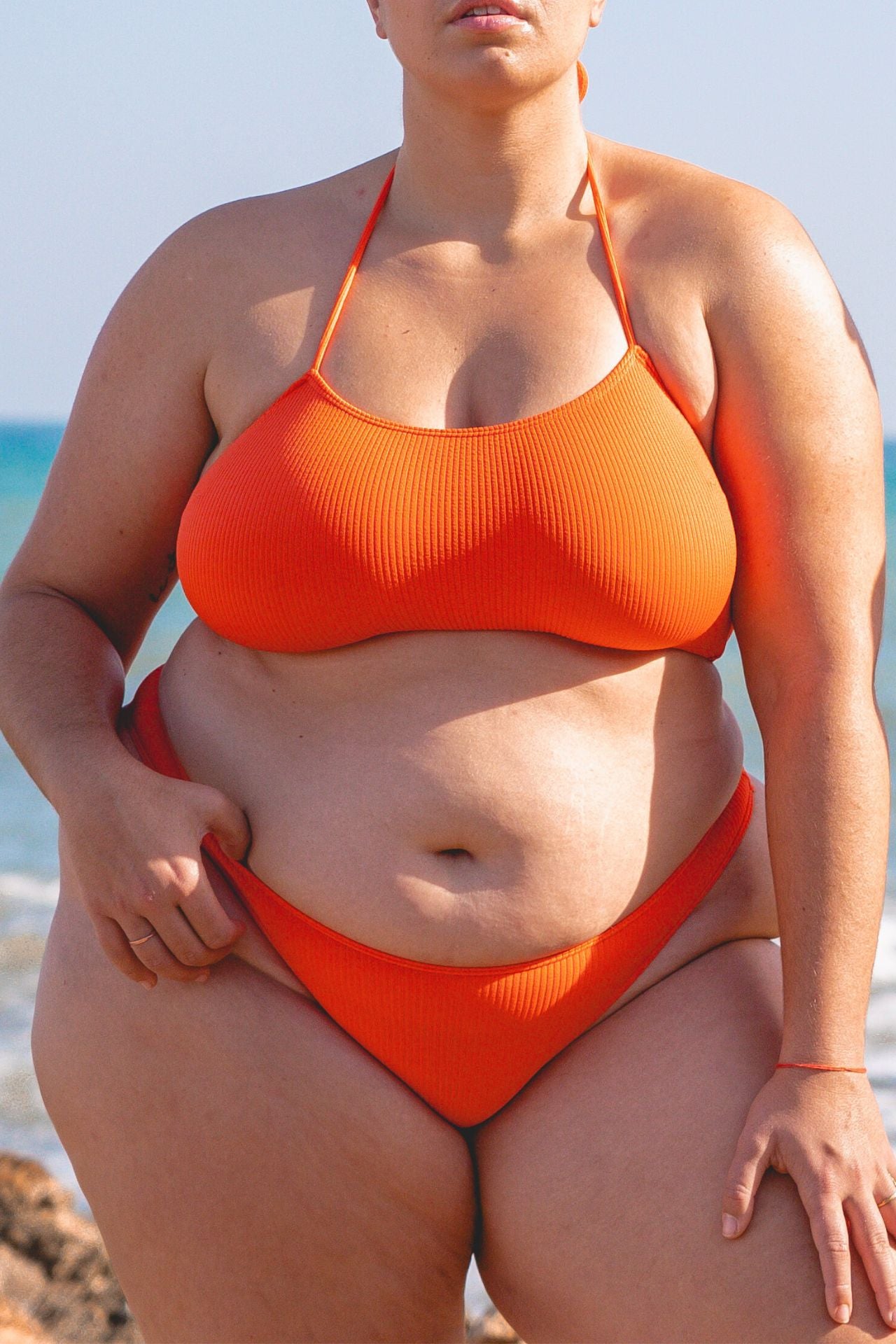 ABRIL Two-Piece Swimsuit – Orange (One Size Fits XS–L) – FIZZKINI
