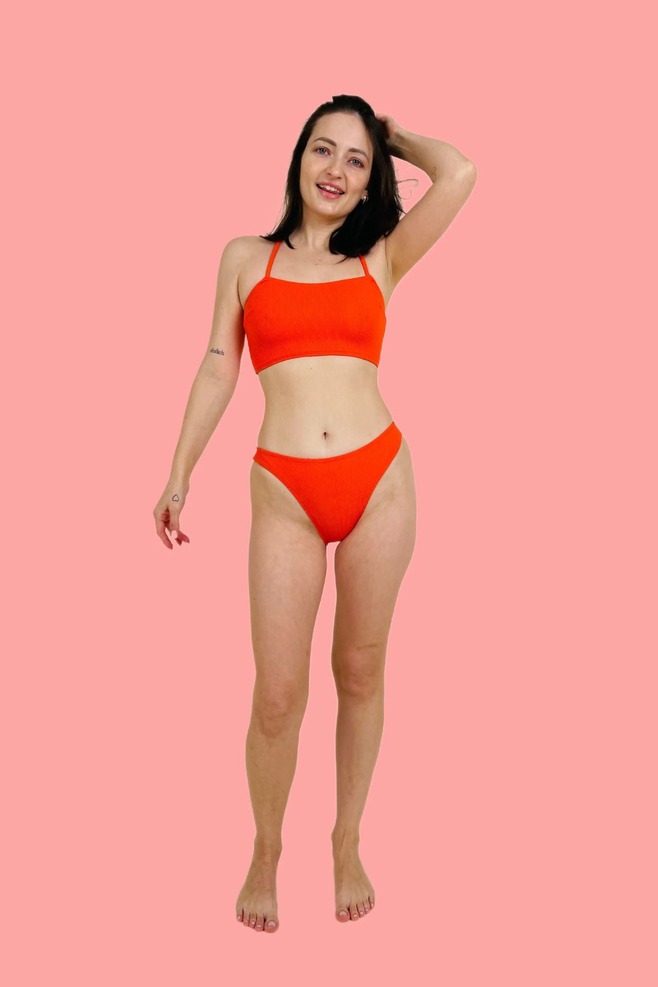 ABRIL Two-Piece Swimsuit – Orange (One Size Fits XS–XL)