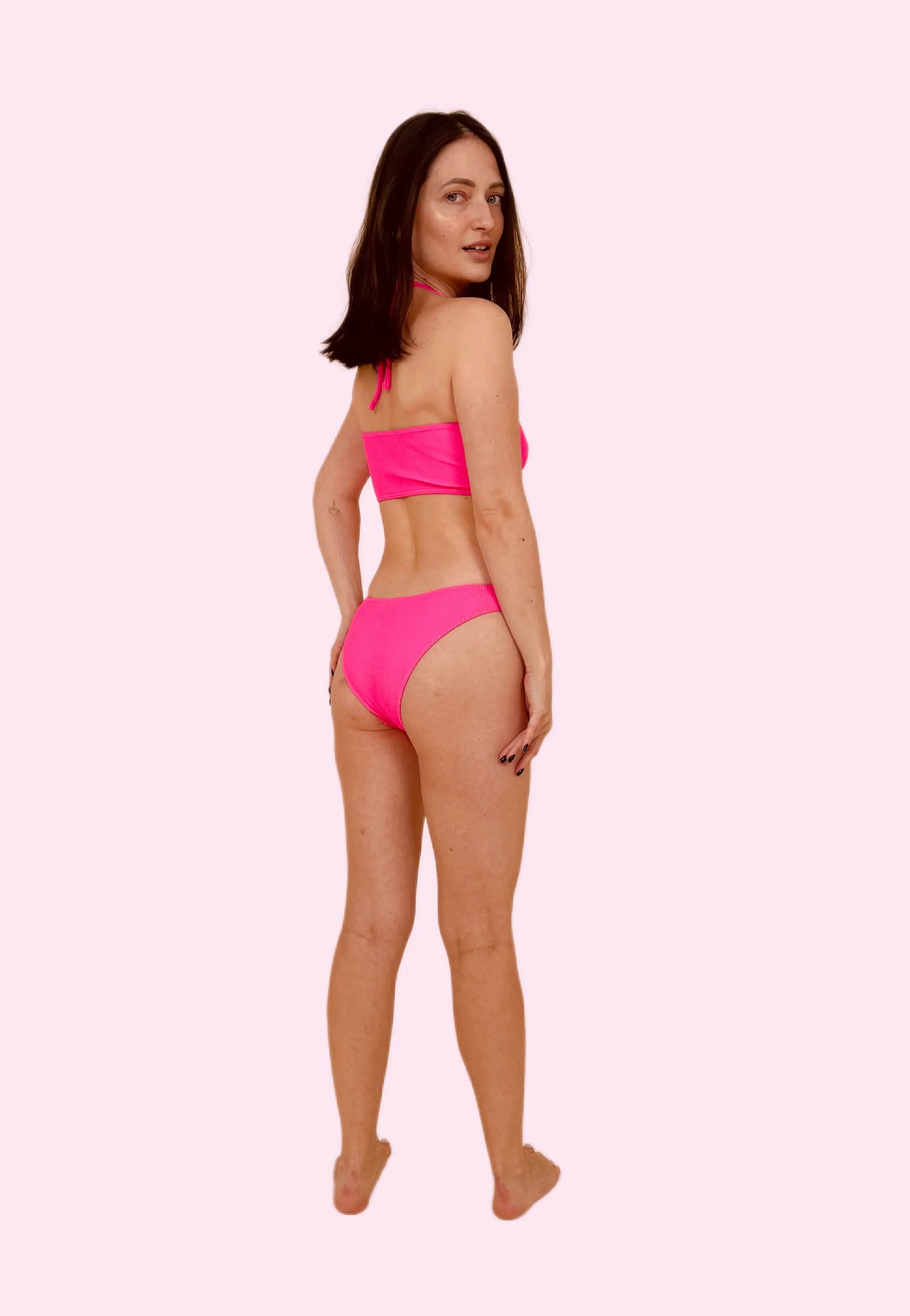 ABRIL Two-Piece Swimsuit – Neon Pink (One Size Fits XS–M LIMITED EDITION)