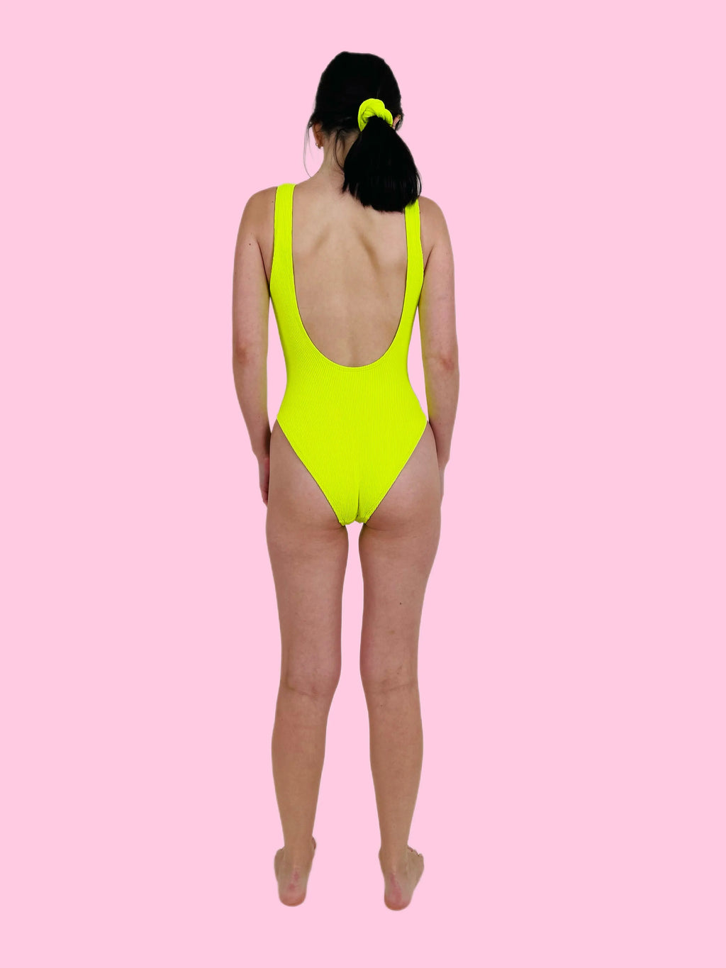 MARINA One Piece Swimsuit – Neon Yellow (One Size Fits XS–XL)