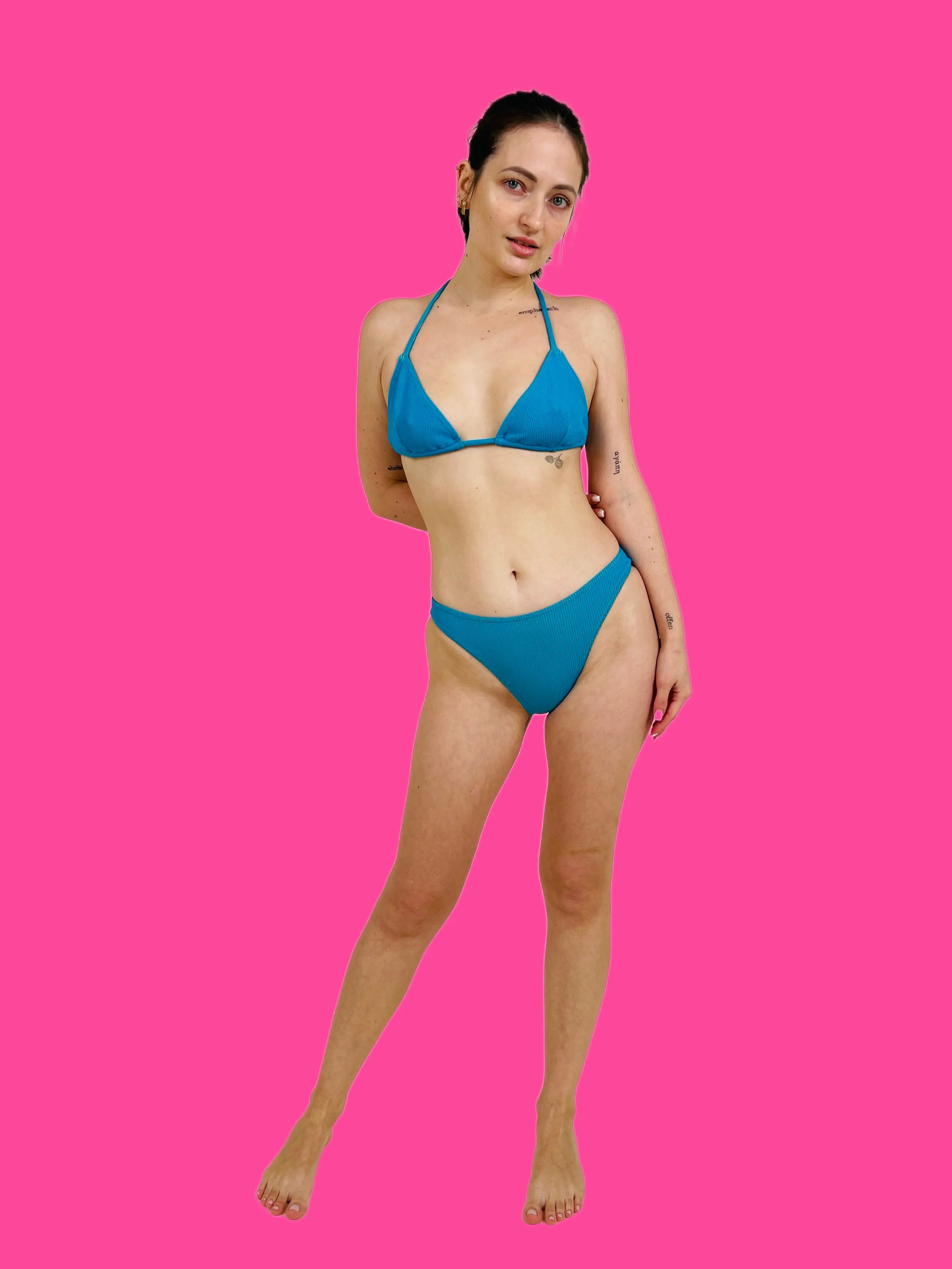 OLIVIA Triangle Bikini – Azure Blue (One Size Fits XS–L LIMITED EDITION)