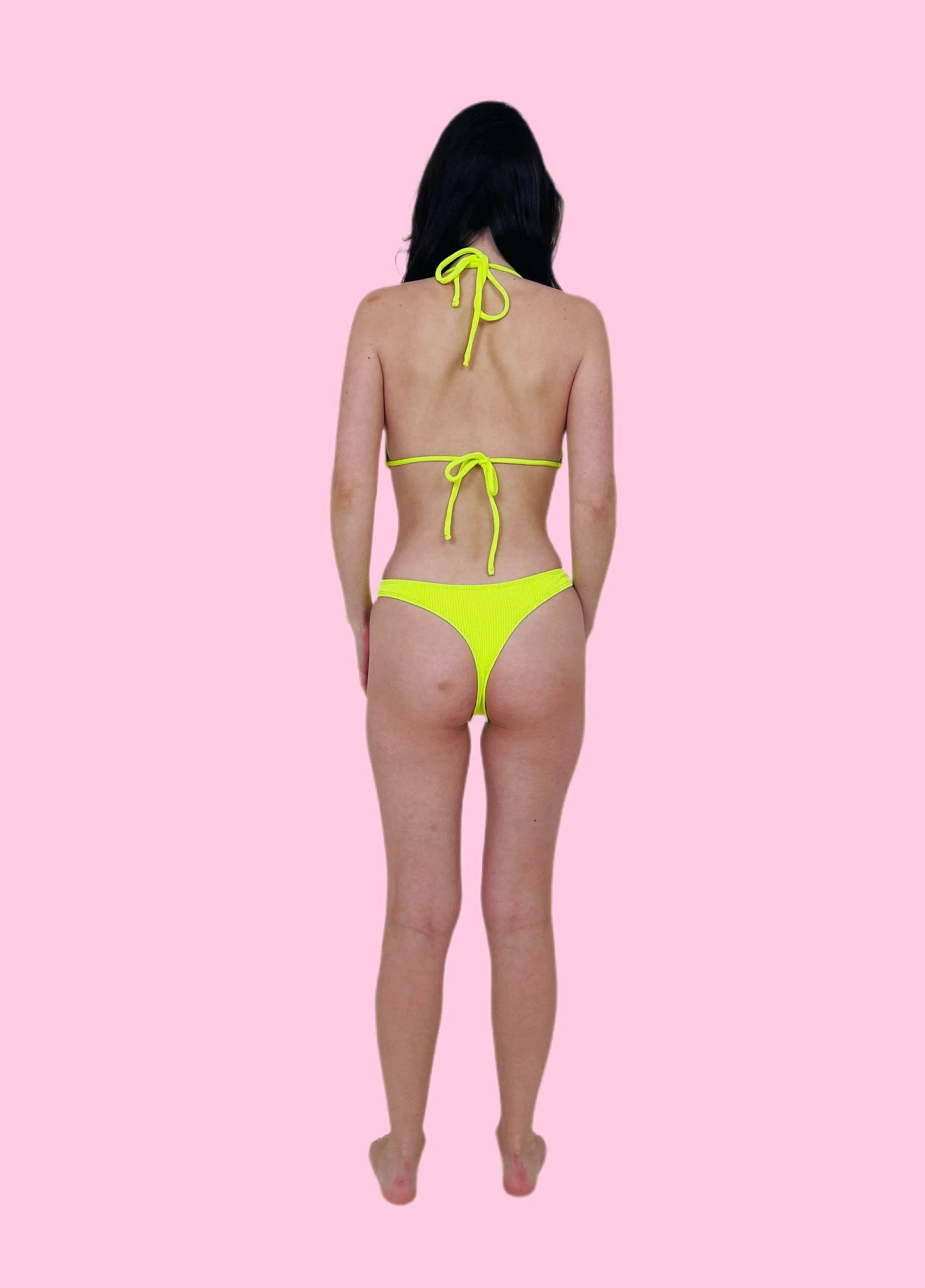 OLIVIA Triangle Bikini – Neon Yellow (One Size Fits XS–XL)