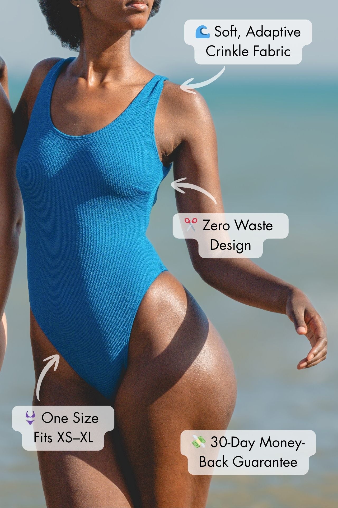 MARINA One Piece Swimsuit – Blue (One Size Fits XS–XL)