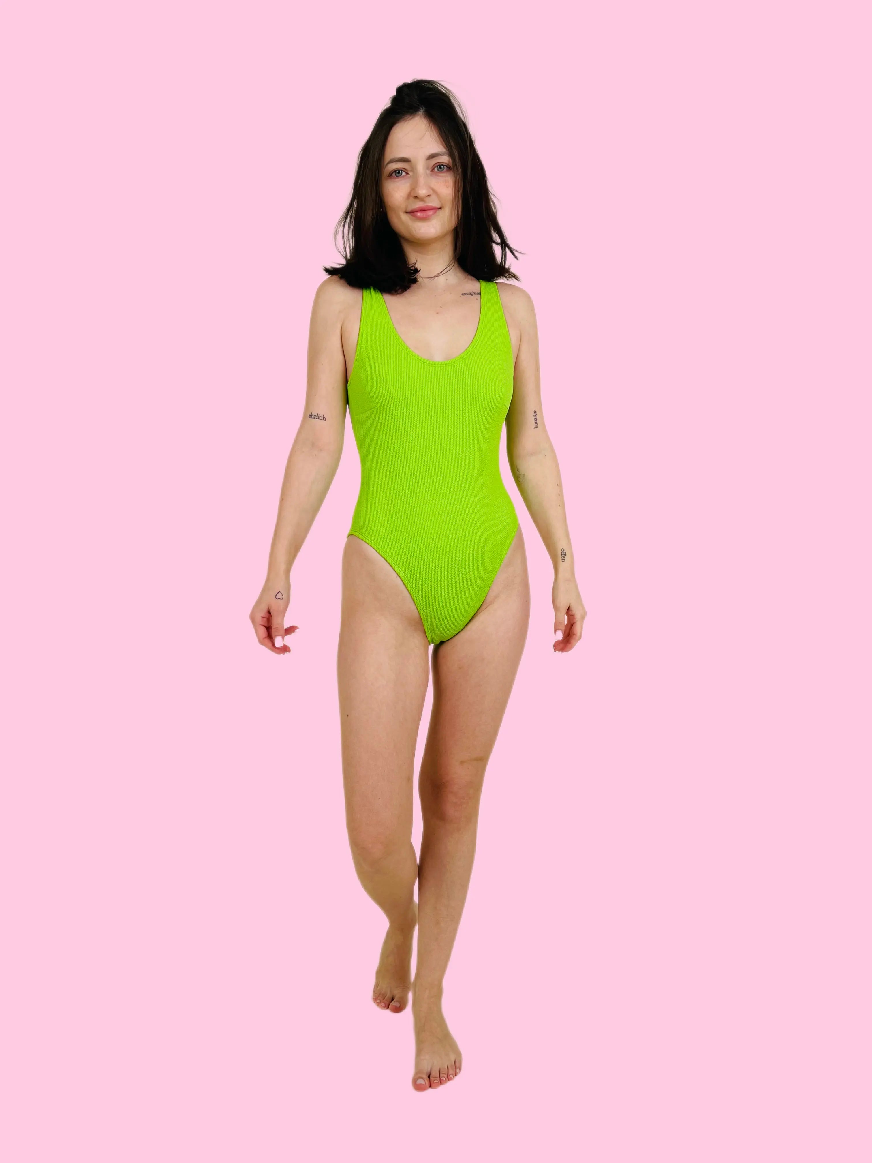 MARINA One Piece Swimsuit – Apple Green (One Size Fits XS–XL)
