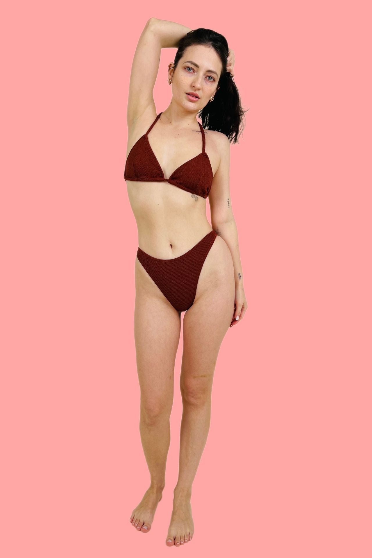 OLIVIA Triangle Bikini – Chocolate Brown (One Size Fits XS–XL)